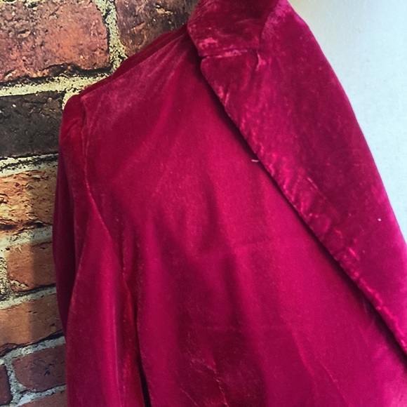 Sans Souci Pink Fuchsia Velvet Plush Double Breasted Blazer Size S - Picture 5 of 10